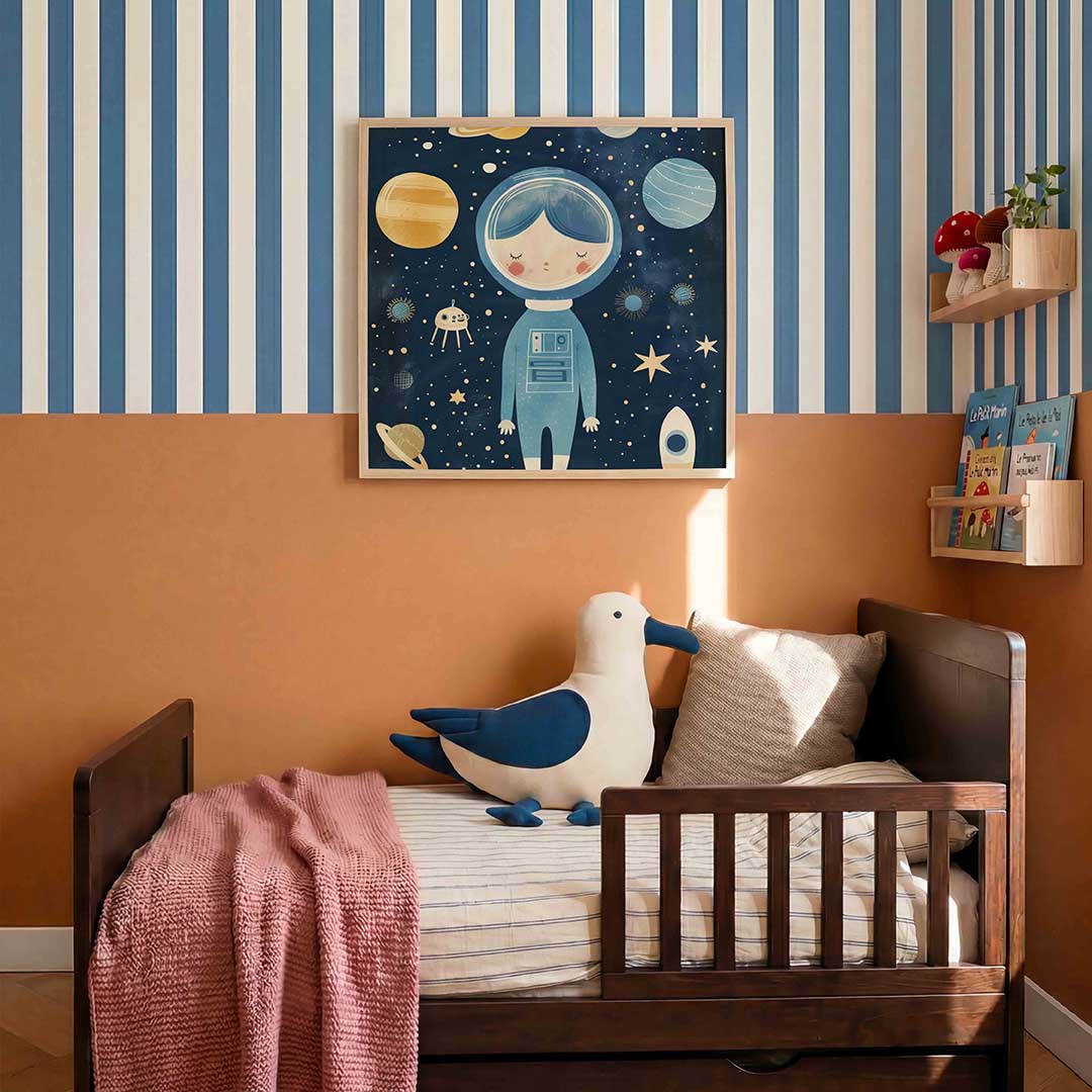 Astronaut en planeten Poster