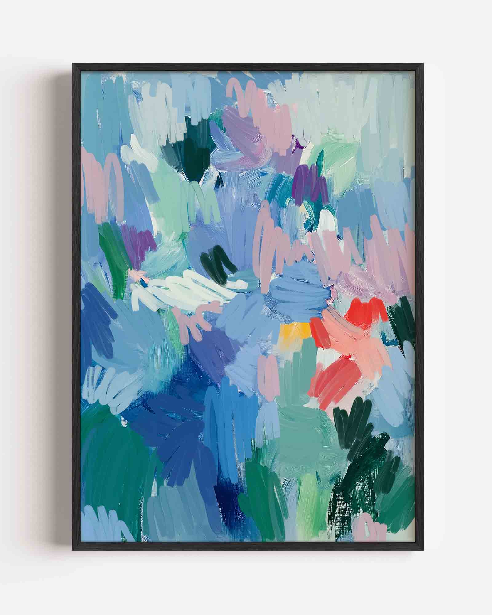 Abstracte penseelstreken Poster
