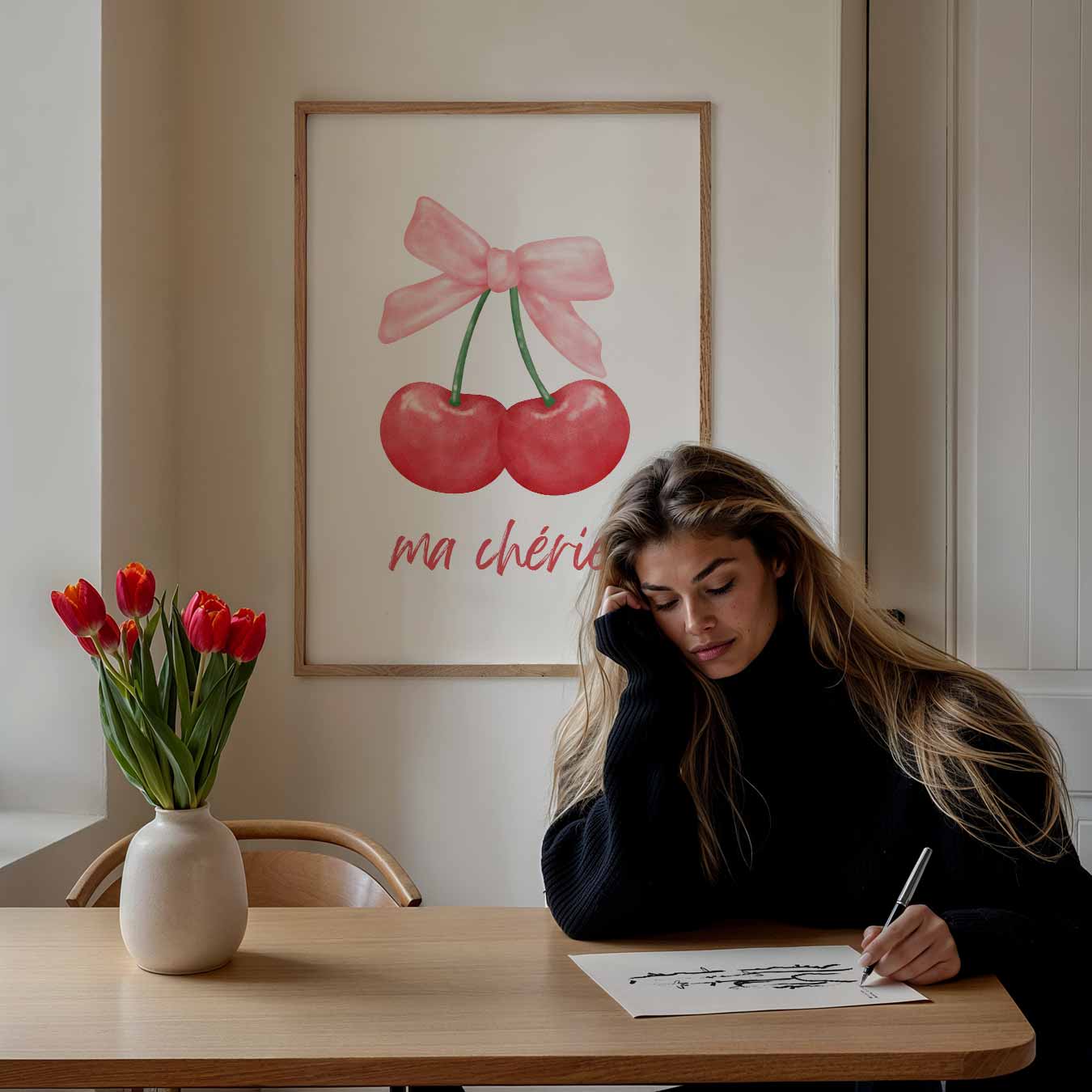 Ma Chérie Cherry Poster-WallArtistic