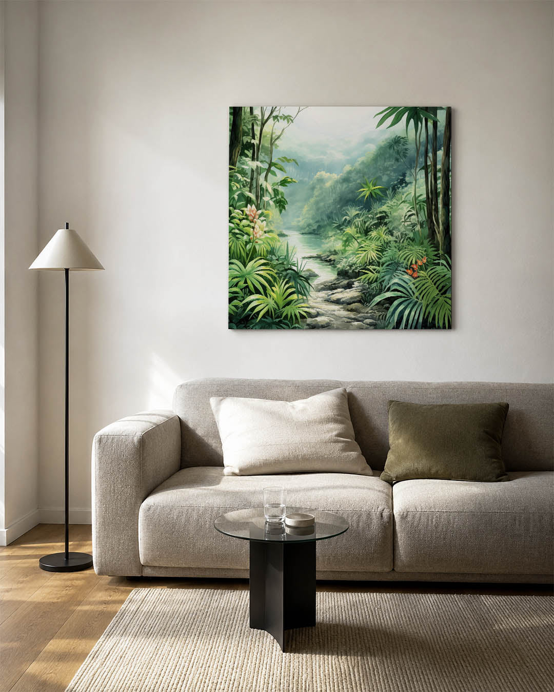 Weelderig boslandschap Kunstwerk