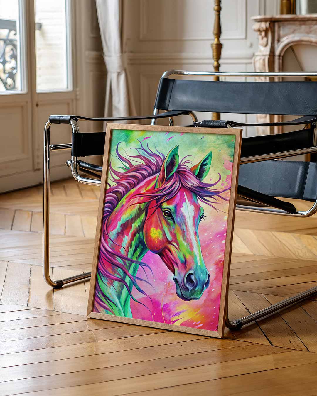 Kleurvolle Paardenkracht Poster-WallArtistic