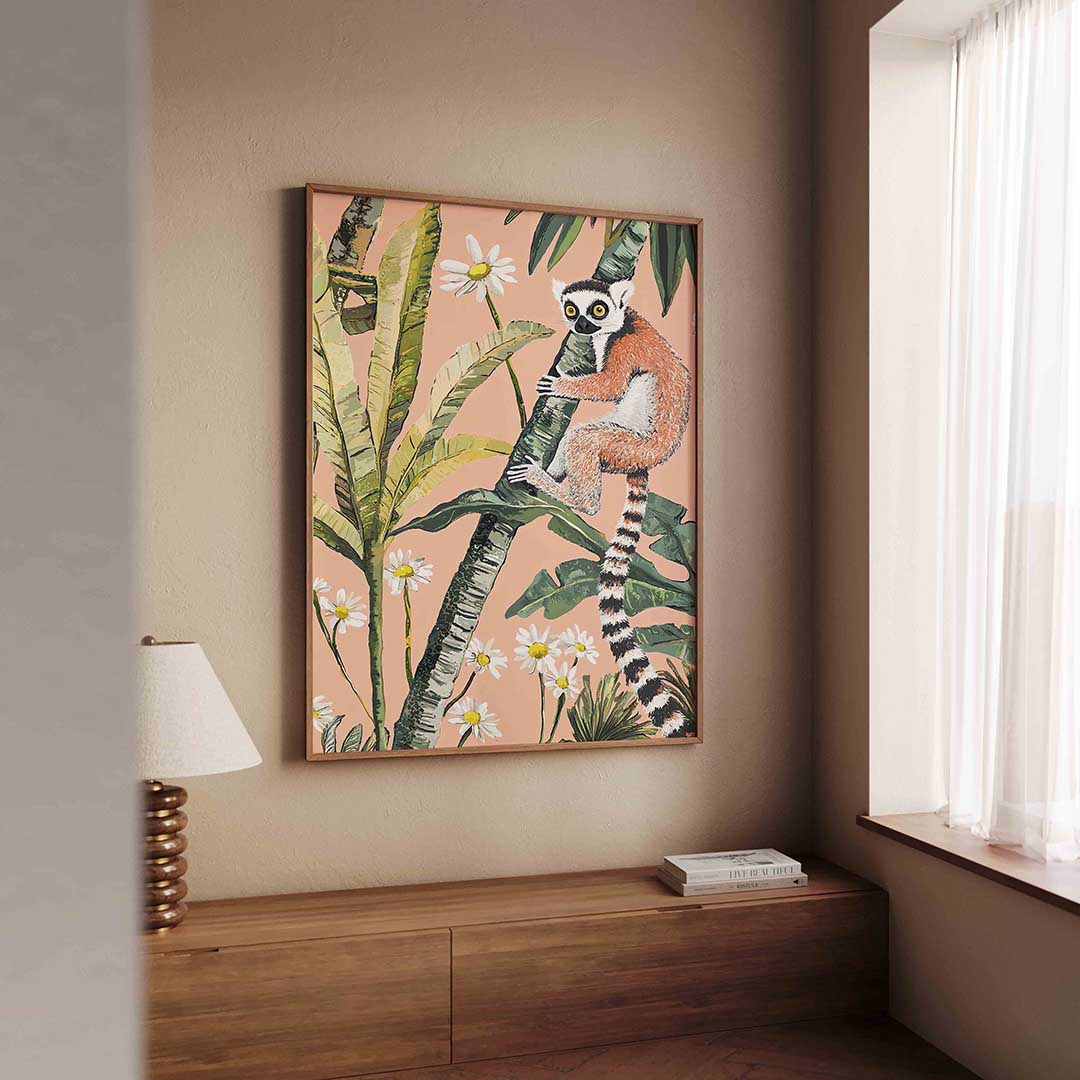Lemur op palm Poster
