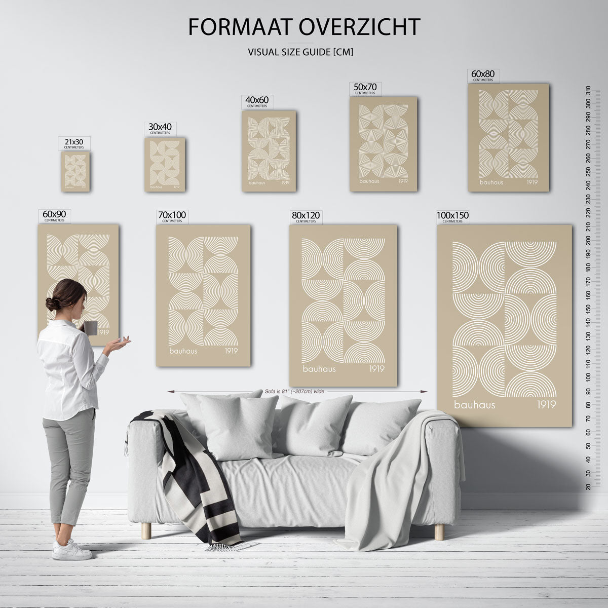 Cirkelpatroon en lijnen Poster