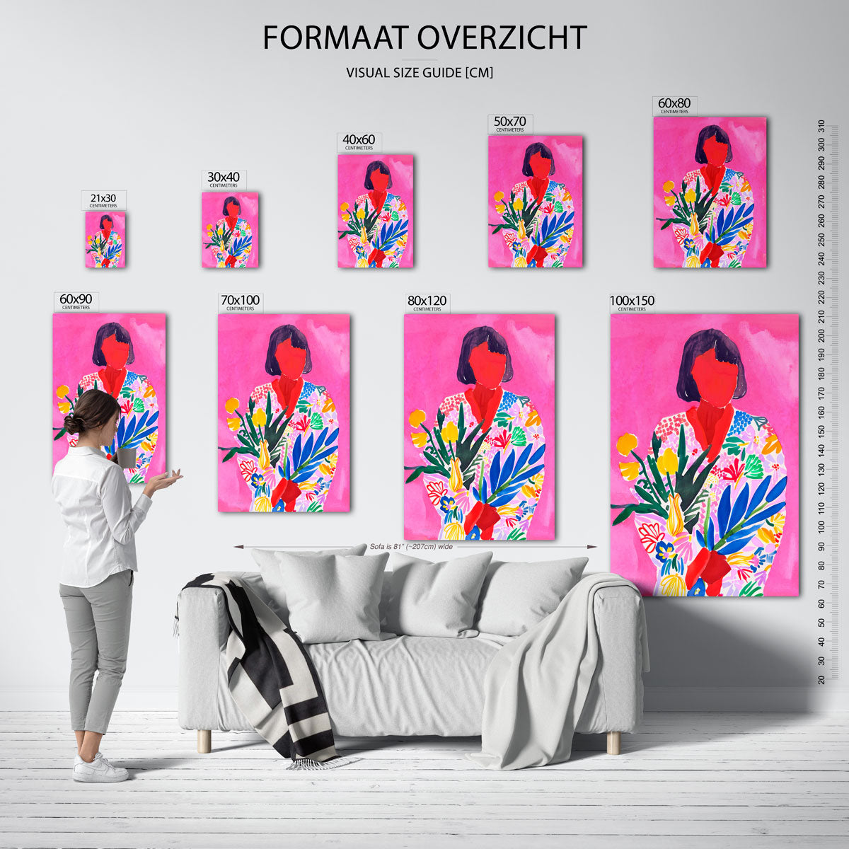 Vrouw met bloemen Poster