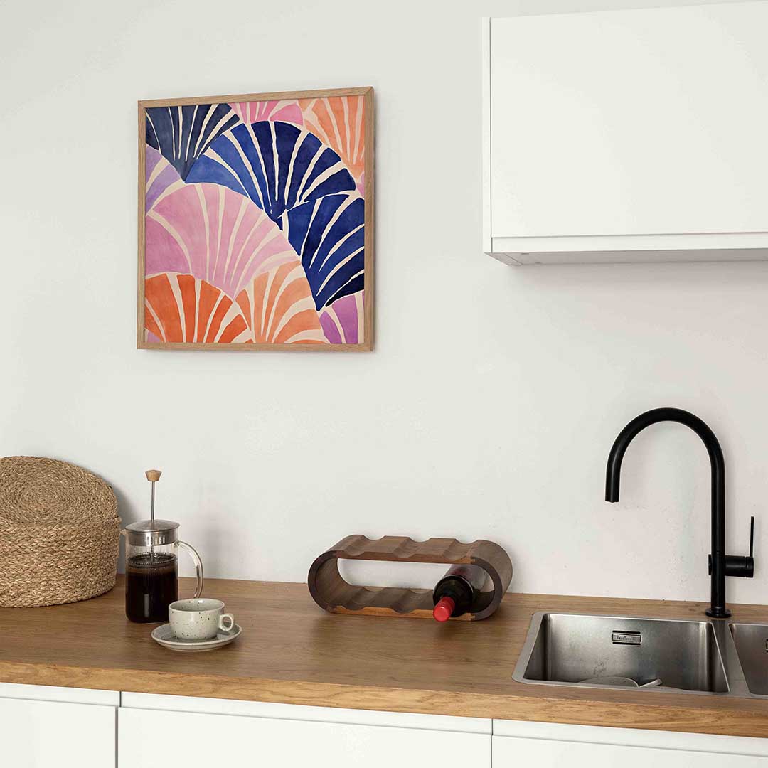 Abstracte waaiervorm Poster