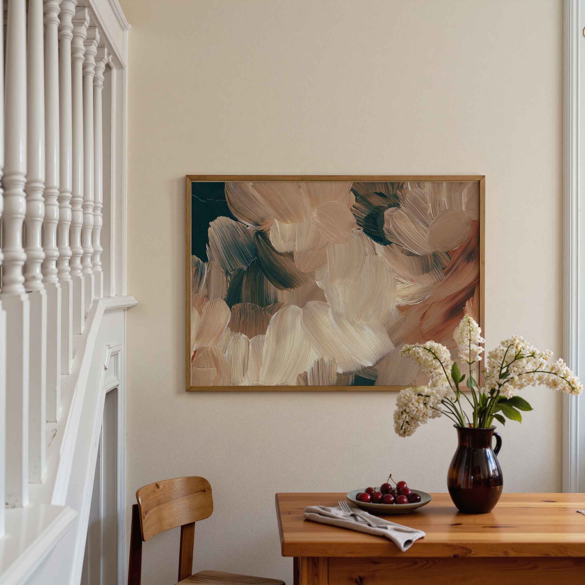 Abstracte penseelstreken Poster