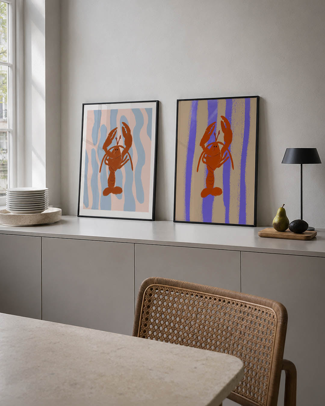 Kleurrijke kreeft Posterset