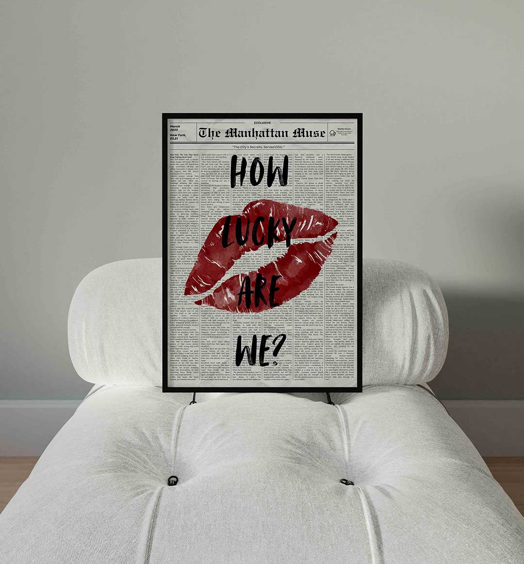 Rode lippen en tekst Poster