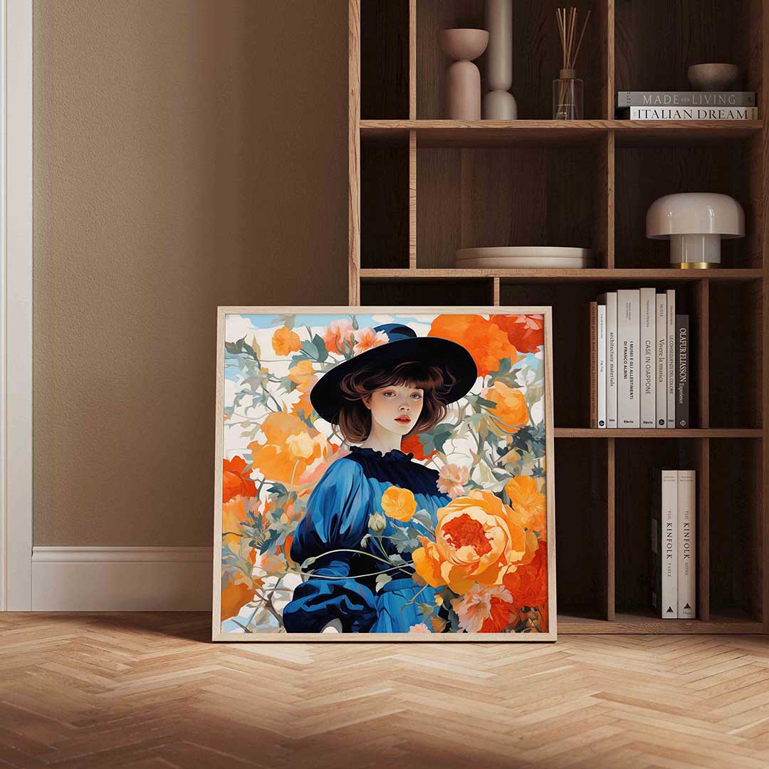 Vrouw met bloemen Poster