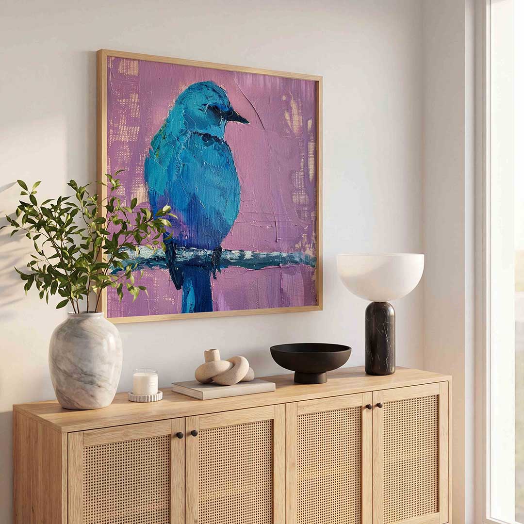 Blauwe vogel Poster