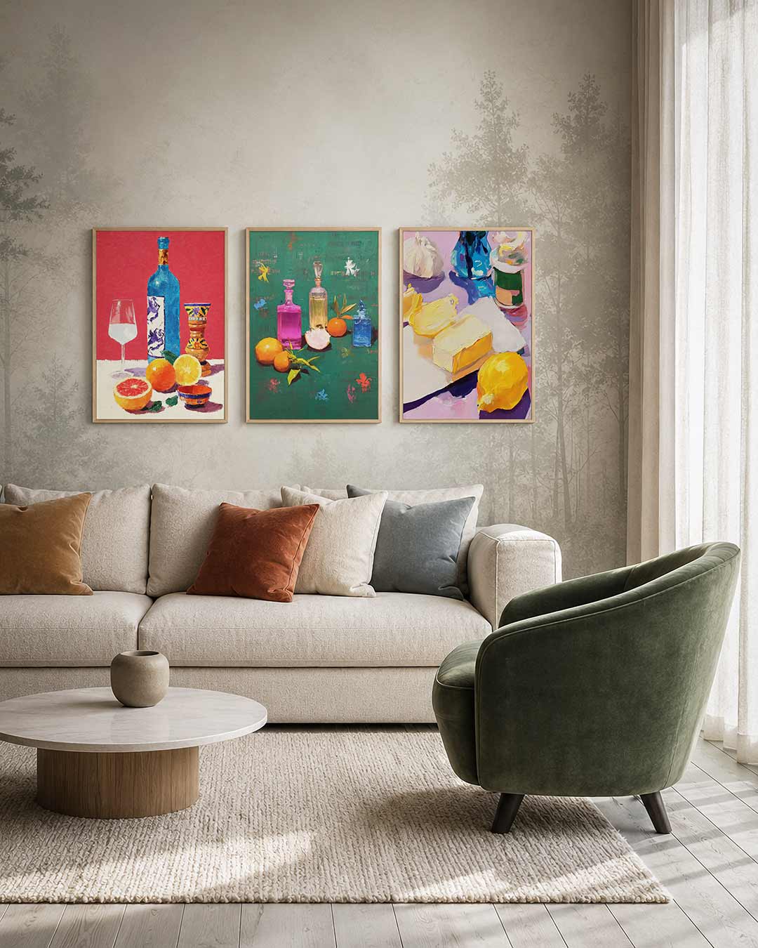 Kleurrijke tafelsetting Posterset