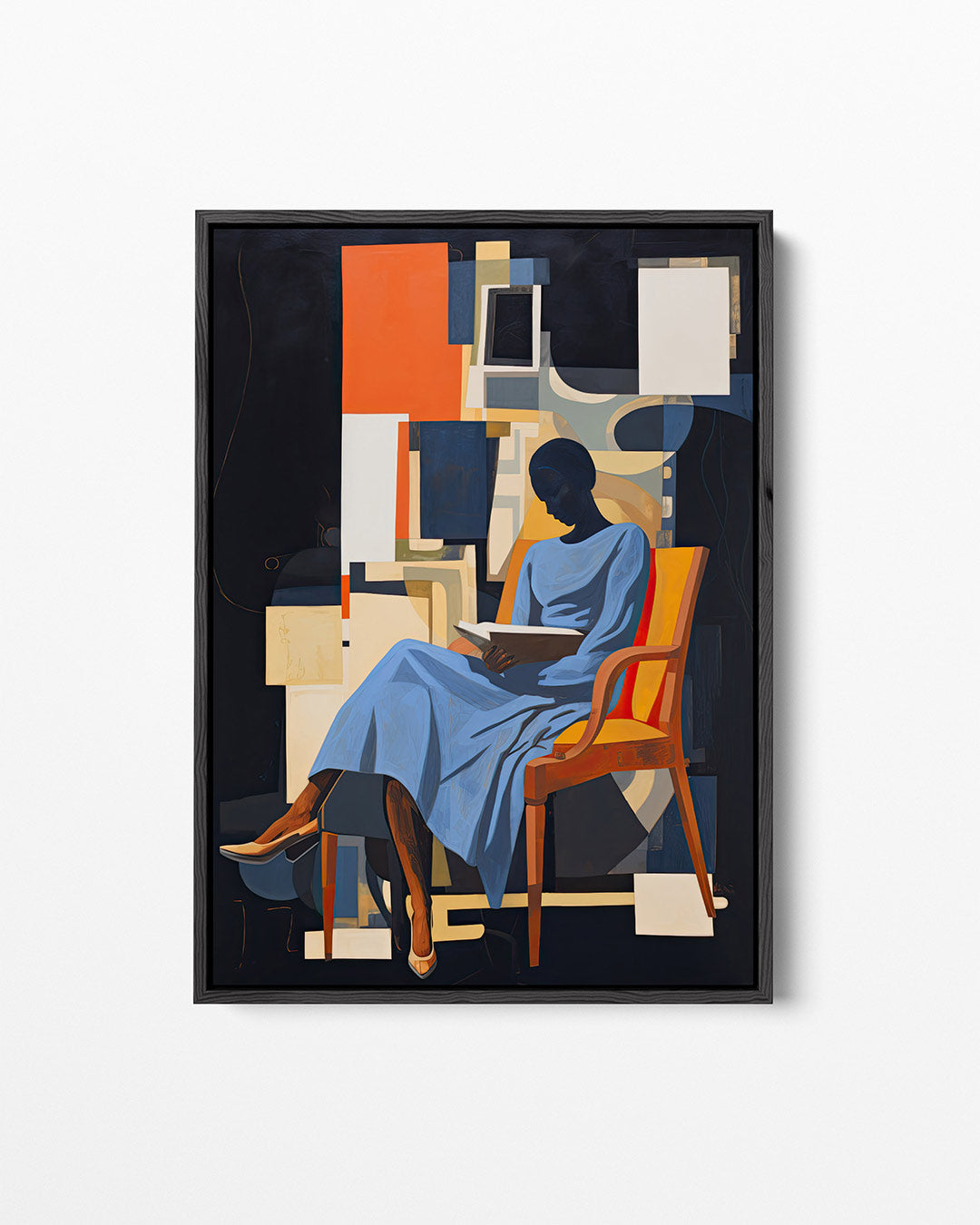 Geometrische figuur met lezer Kunstwerk