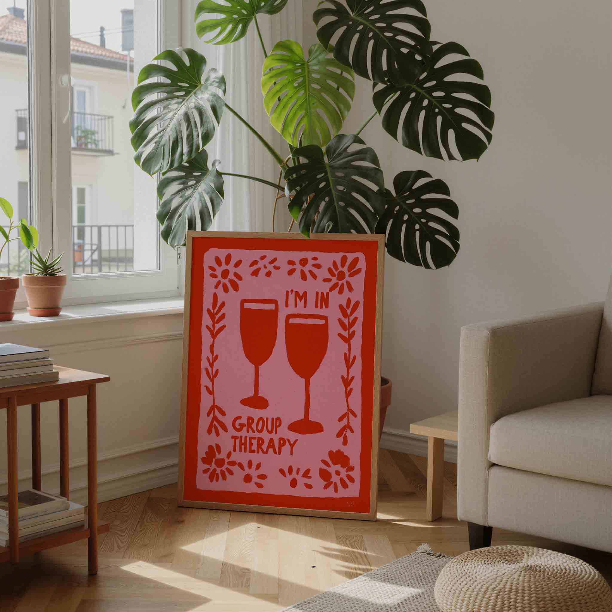 Twee wijnglazen en tekst Poster