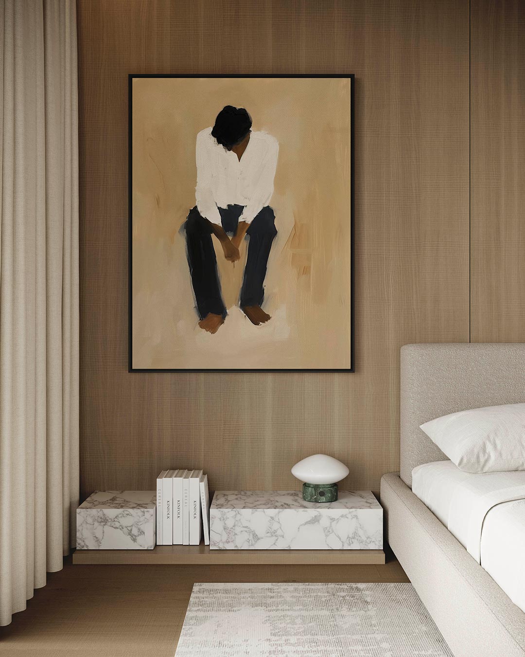 Zittende figuur Kunstwerk