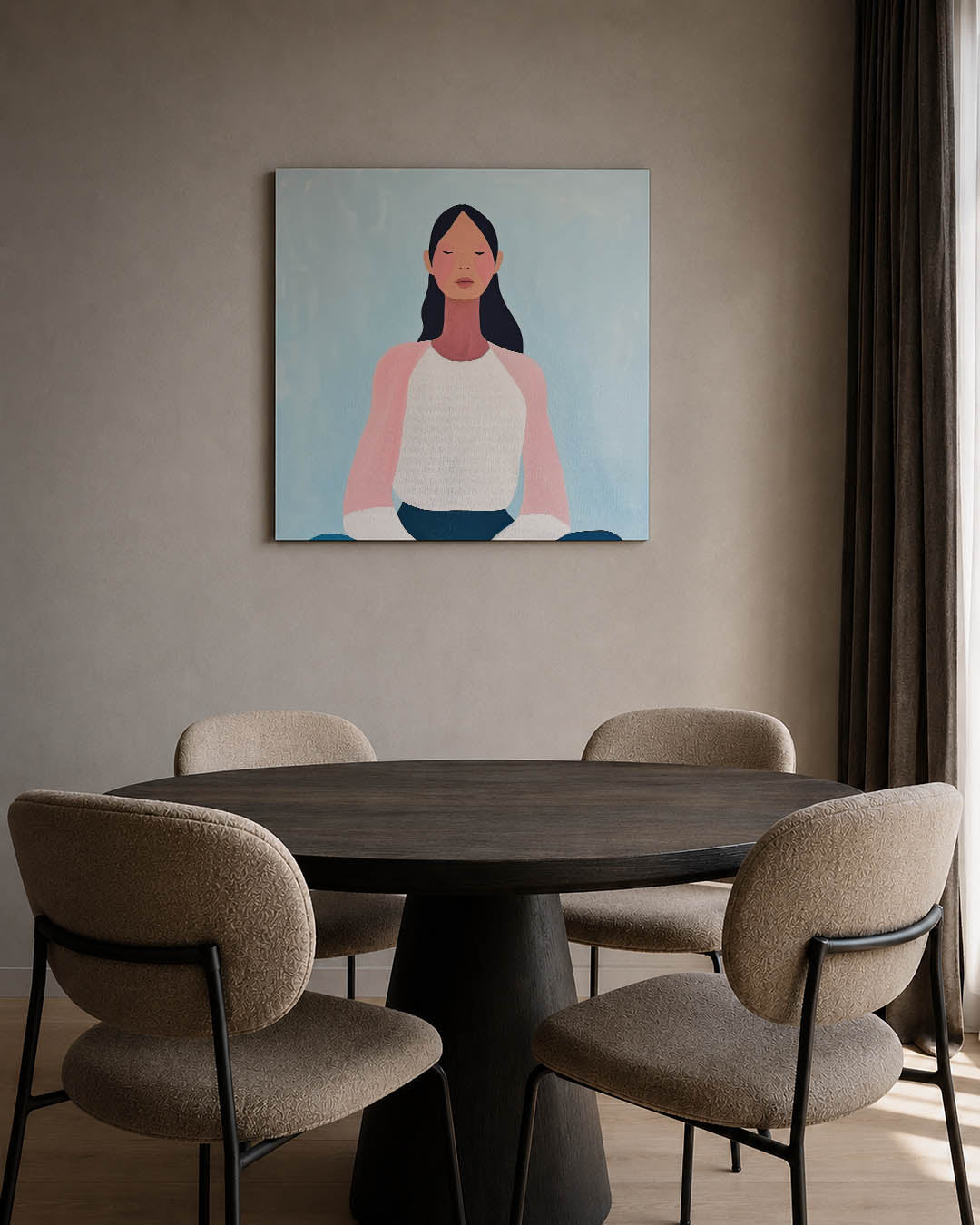 Meditatieve vrouw Kunstwerk
