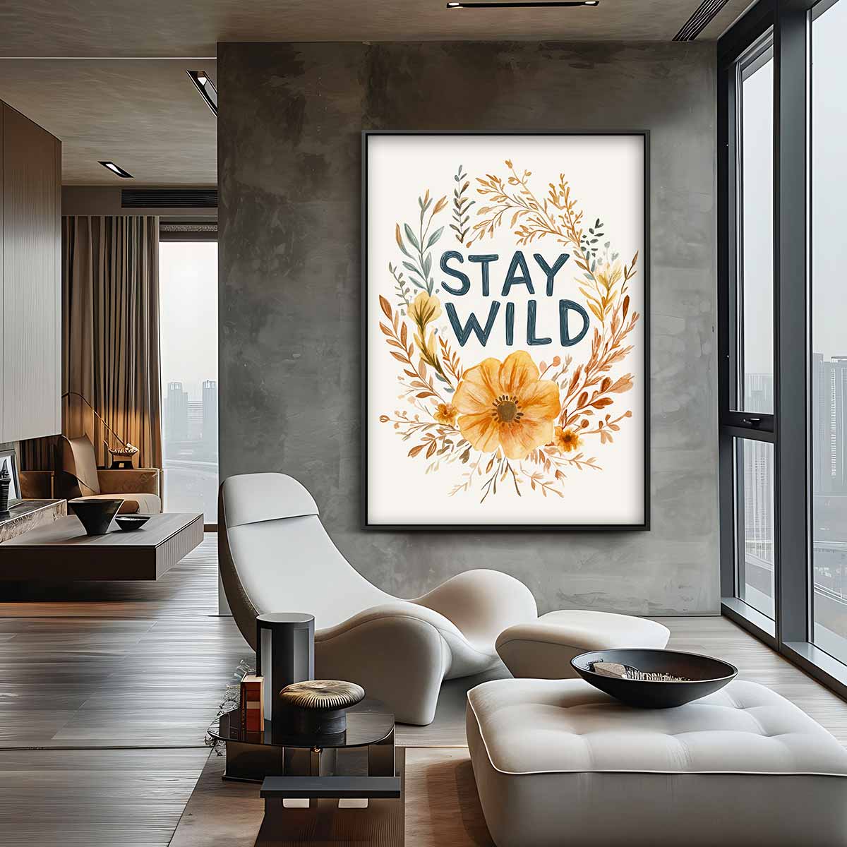 Stay Wild Bloemenkunst Kunstwerk-canvas-dibond-plexiglas-wanddecoratie-WallArtistic