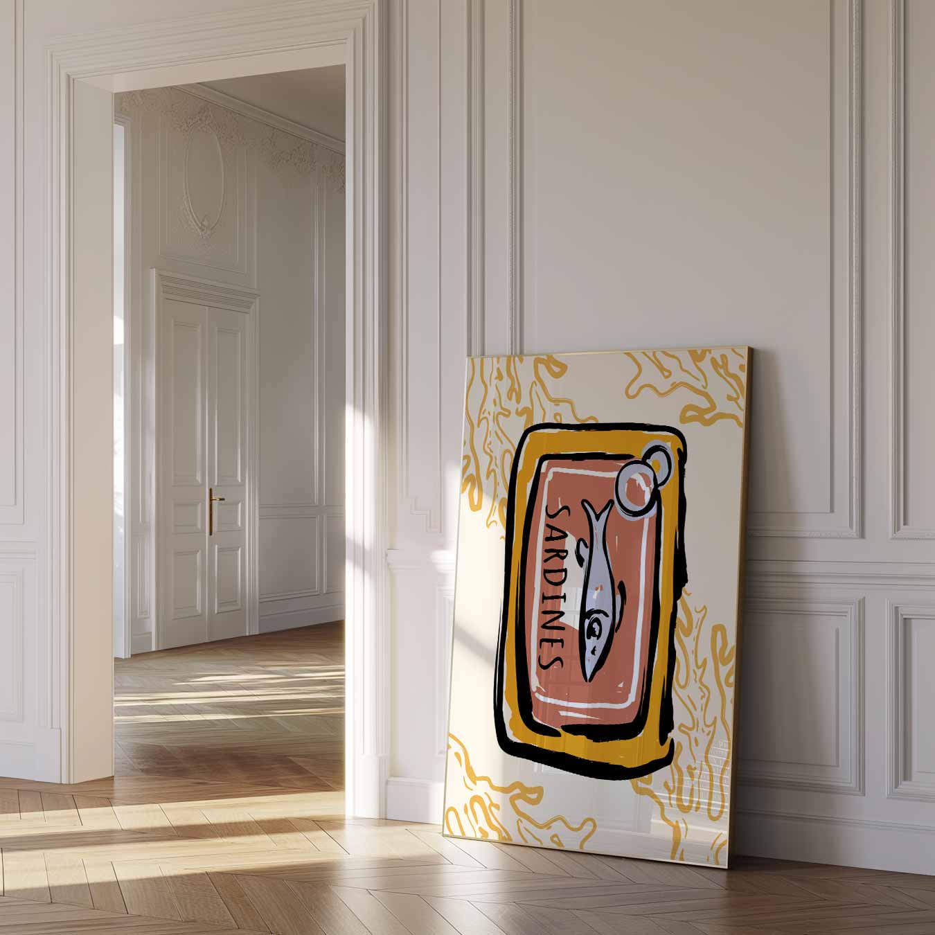 Retro Sardine Blik Poster-WallArtistic