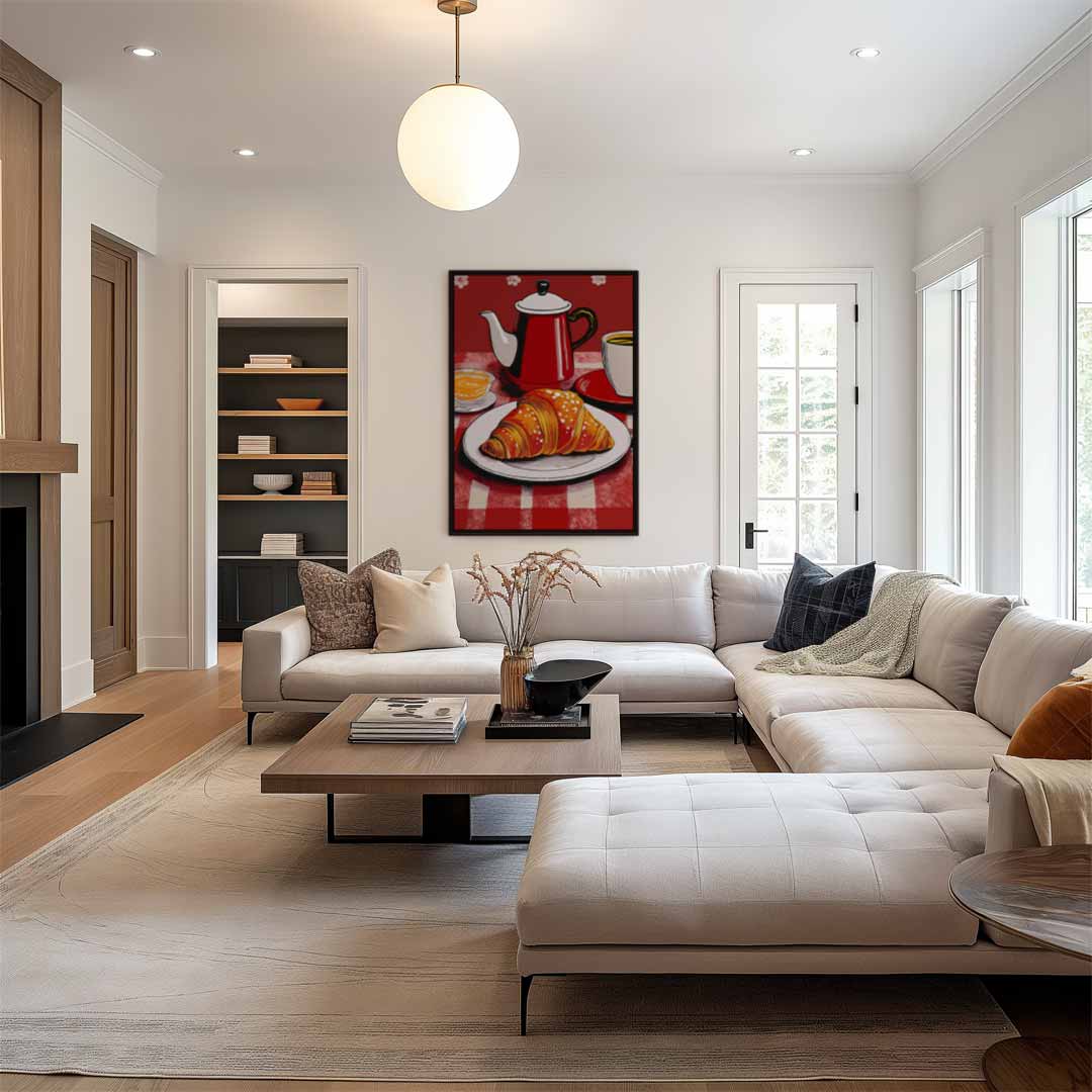 Parijse Ontbijt Charme Kunstwerk-canvas-dibond-plexiglas-wanddecoratie-WallArtistic