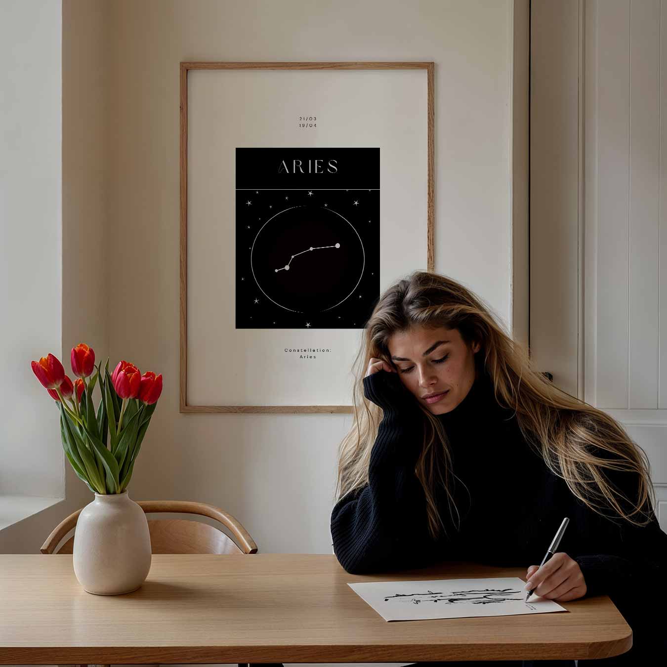 Stijlvolle Ram Sterrenbeeld Poster-WallArtistic
