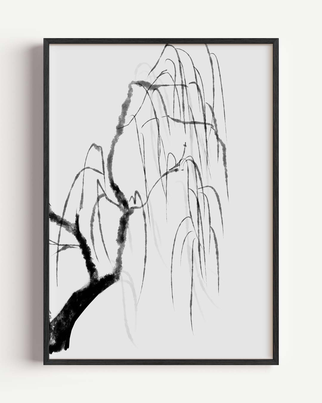 Elegante Zwart-witte Wilgentak Poster-WallArtistic