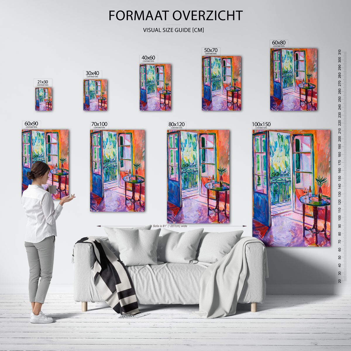 Open deuren met tafel Poster