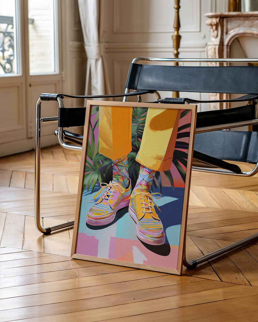 Kleurrijke Tropische Sneaker Vibes Poster-WallArtistic