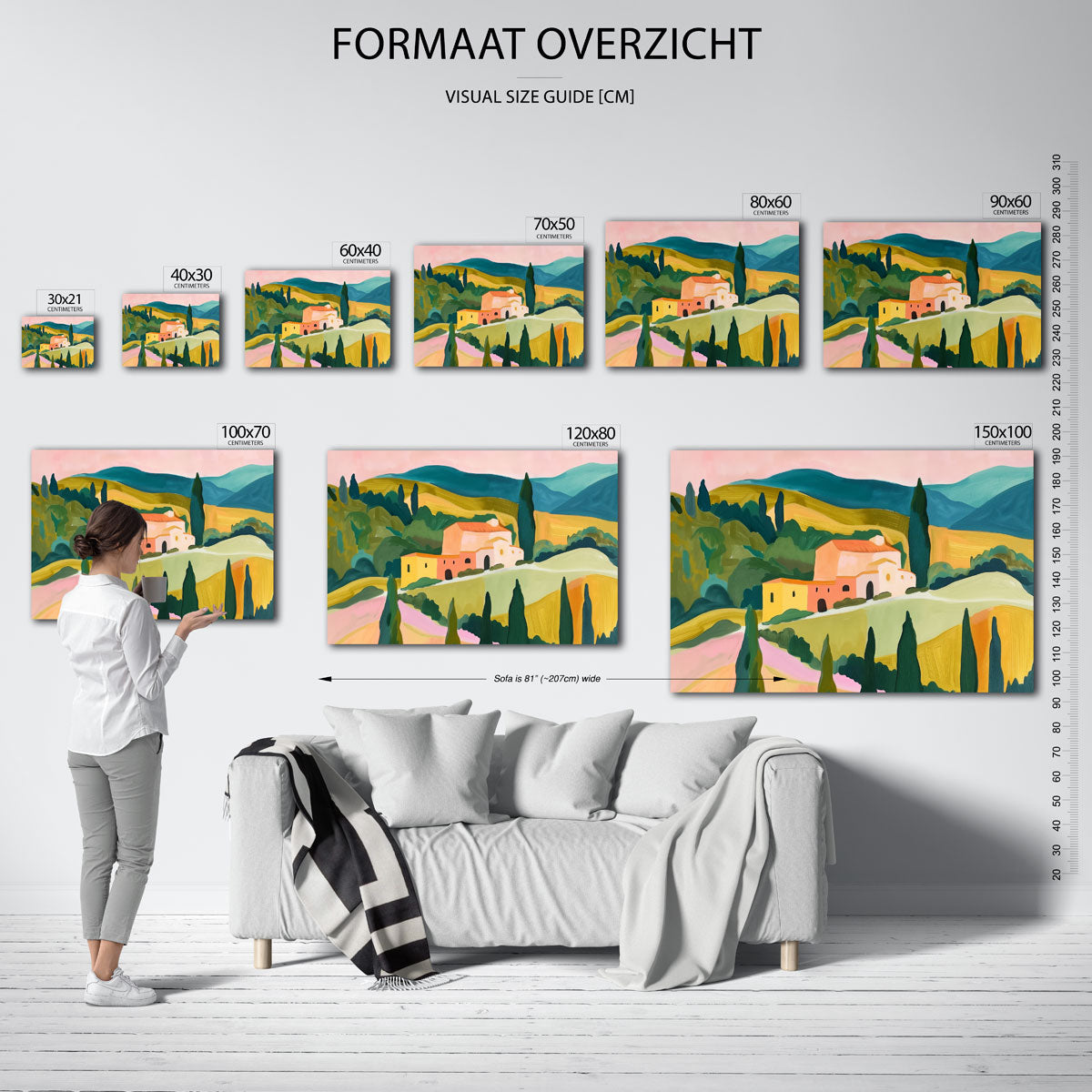 Landschap met huis Poster