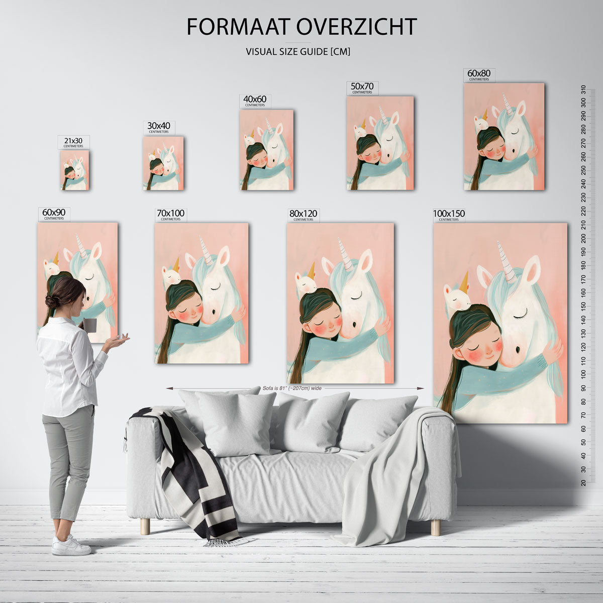 Meisje en eenhoorn Poster
