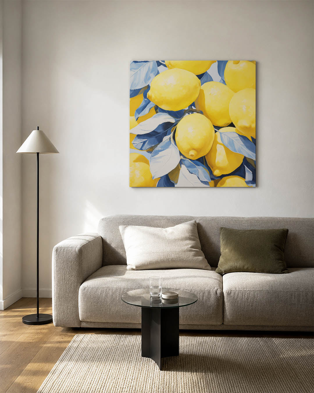 Citroenen en bladeren Kunstwerk