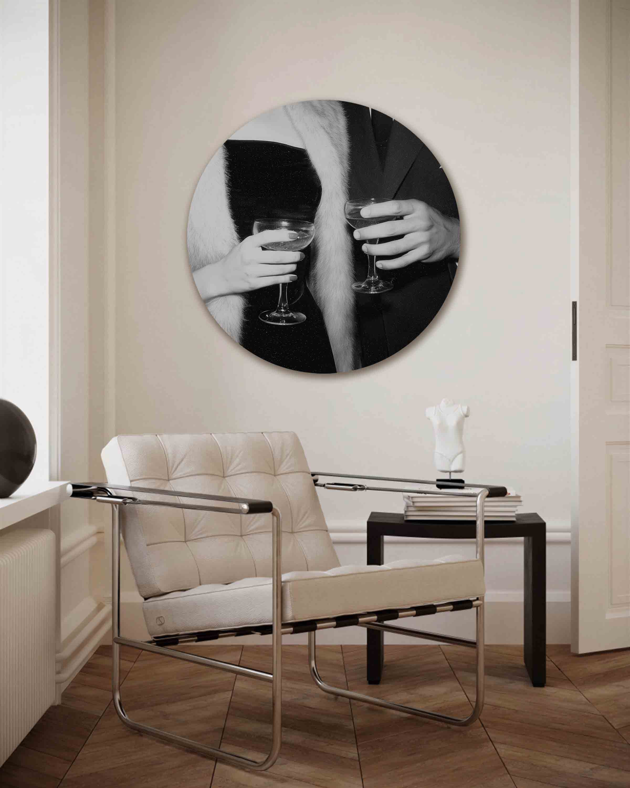 Champagneglazen en avondkleding Muurcirkel