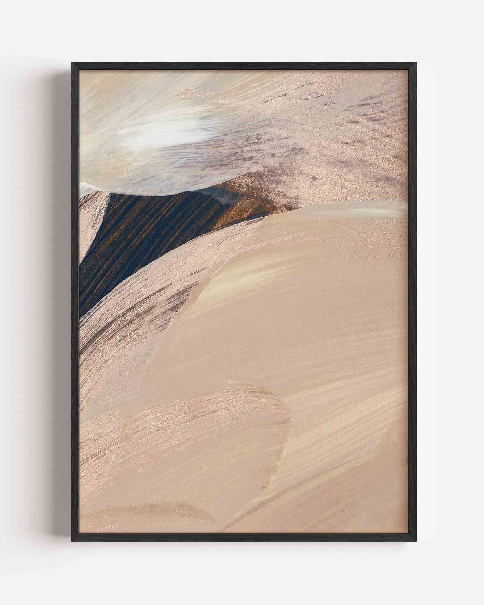 Abstracte beige penseelstreken Poster