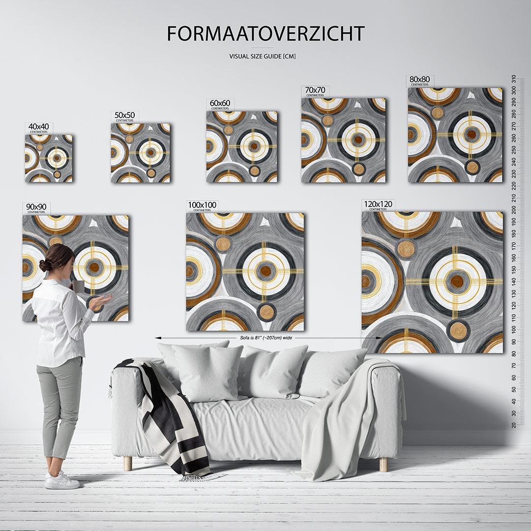 Cirkelpatroon met lijnen Kunstwerk