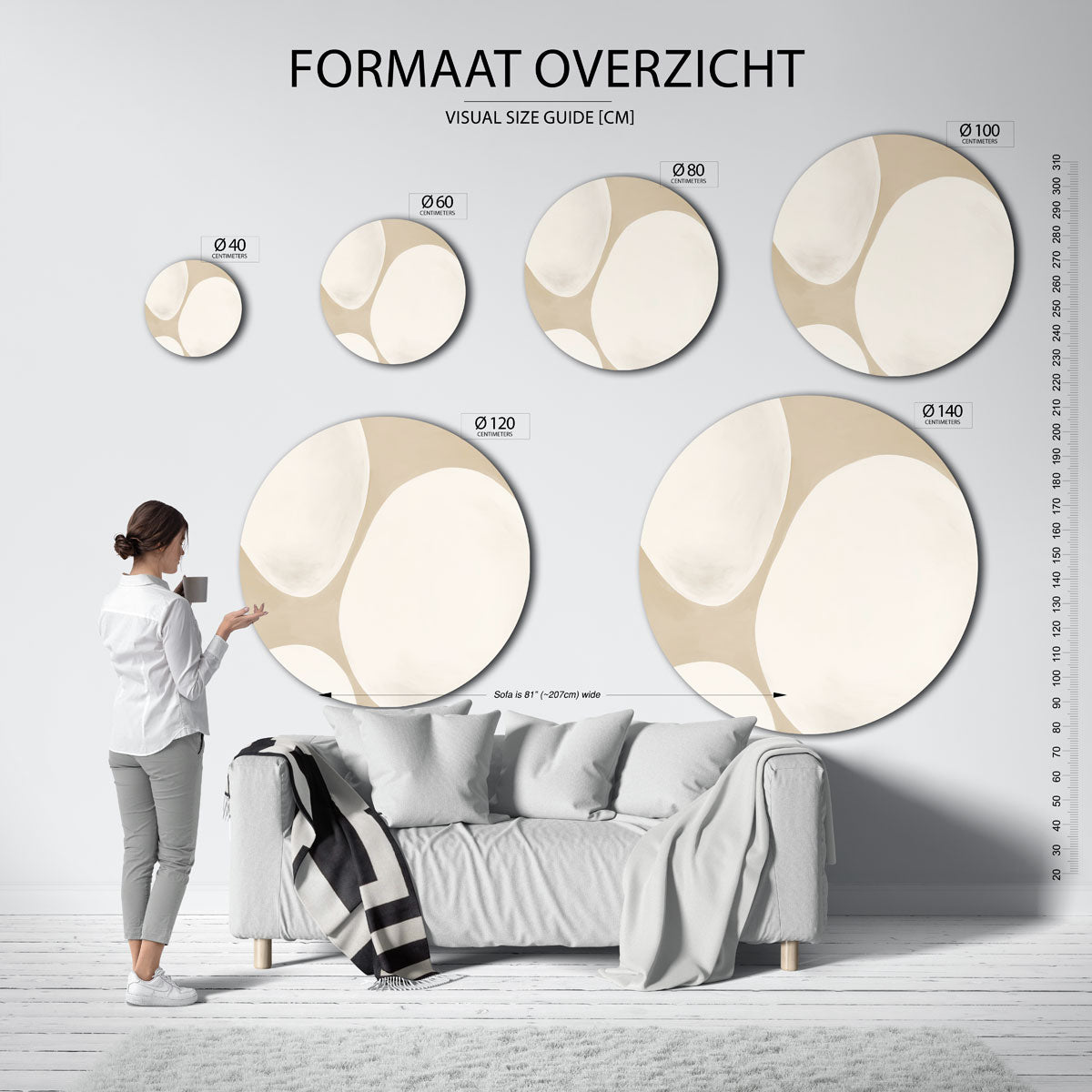 Abstracte vormen Muurcirkel