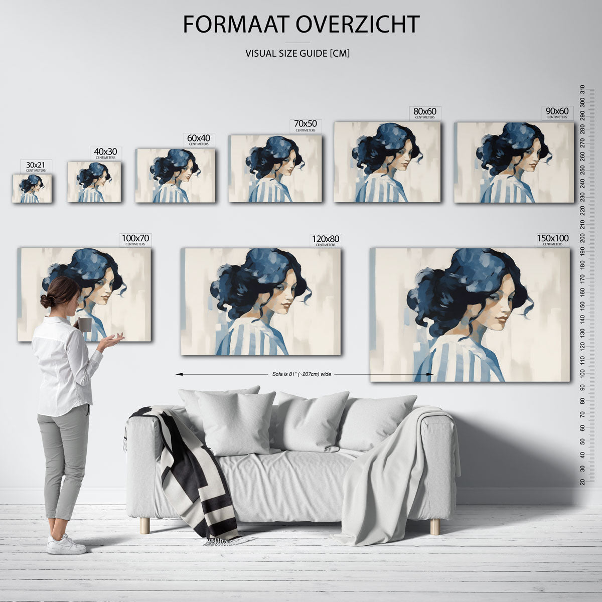 Vrouw met blauwe haren Poster