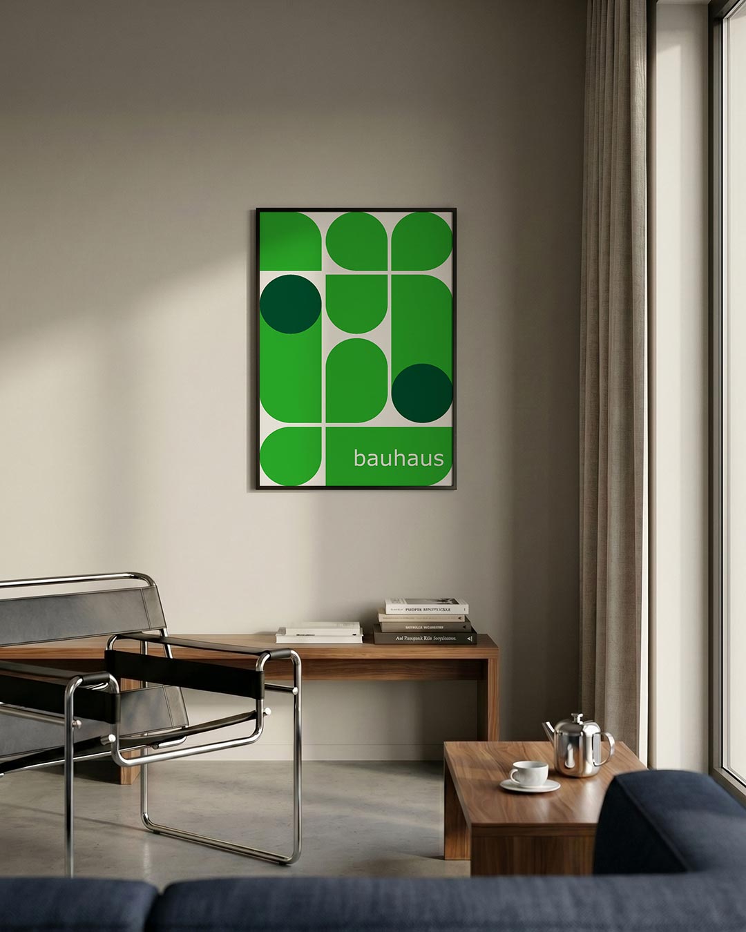Groene vormencompositie Poster