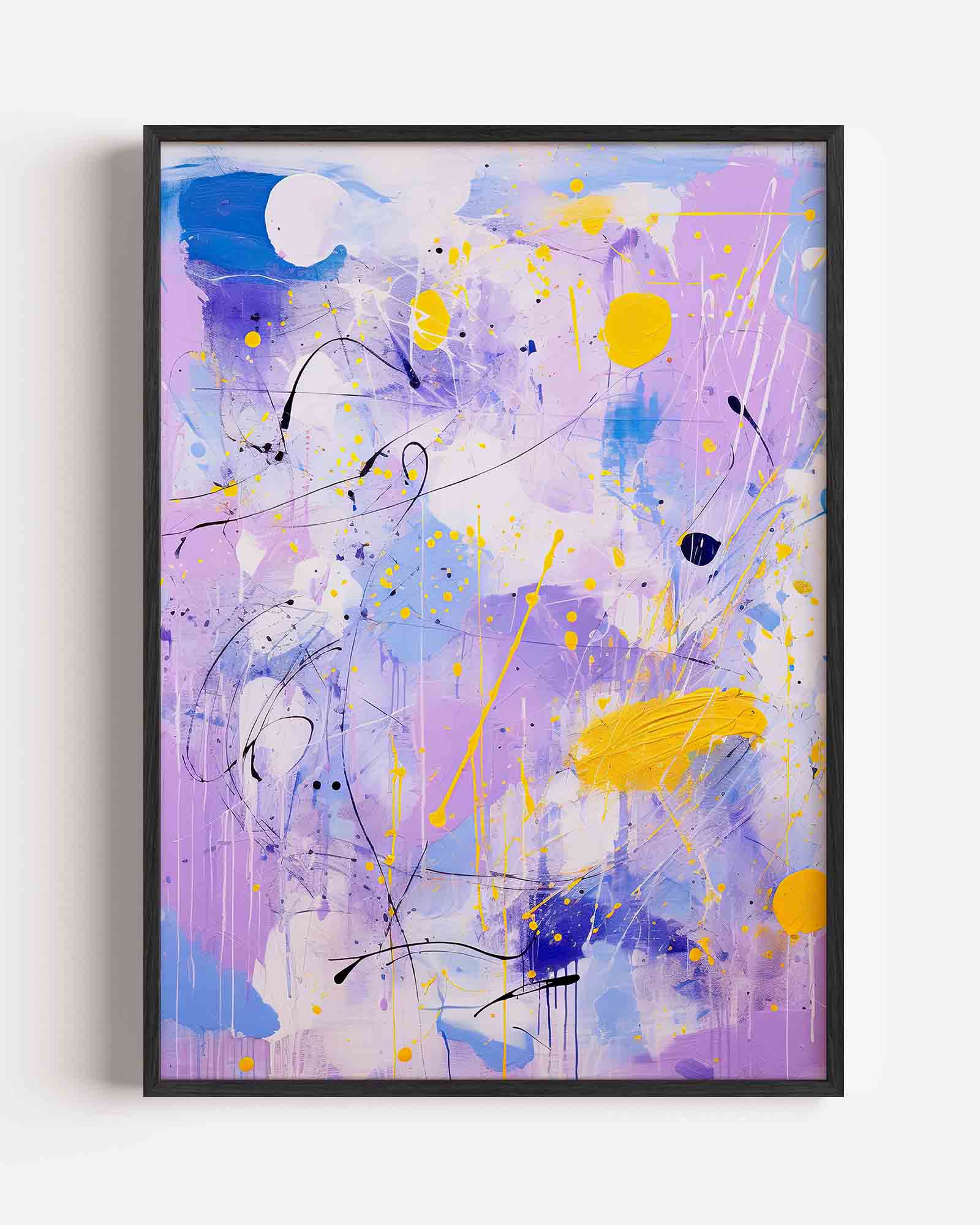 Abstracte paarse en gele Poster