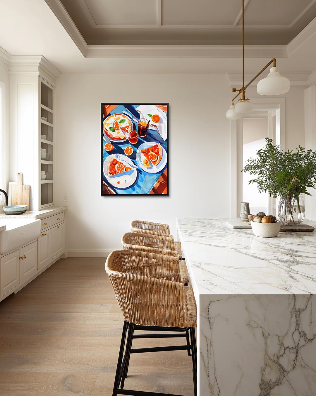 Kleurrijke tafelscène Kunstwerk