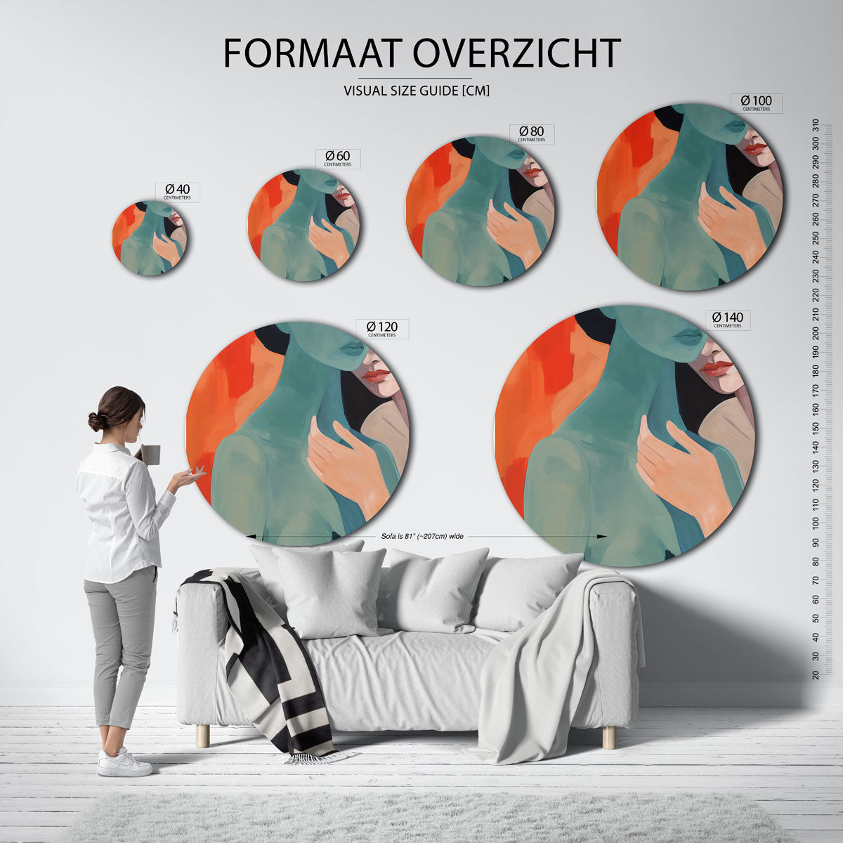 Twee figuren Muurcirkel