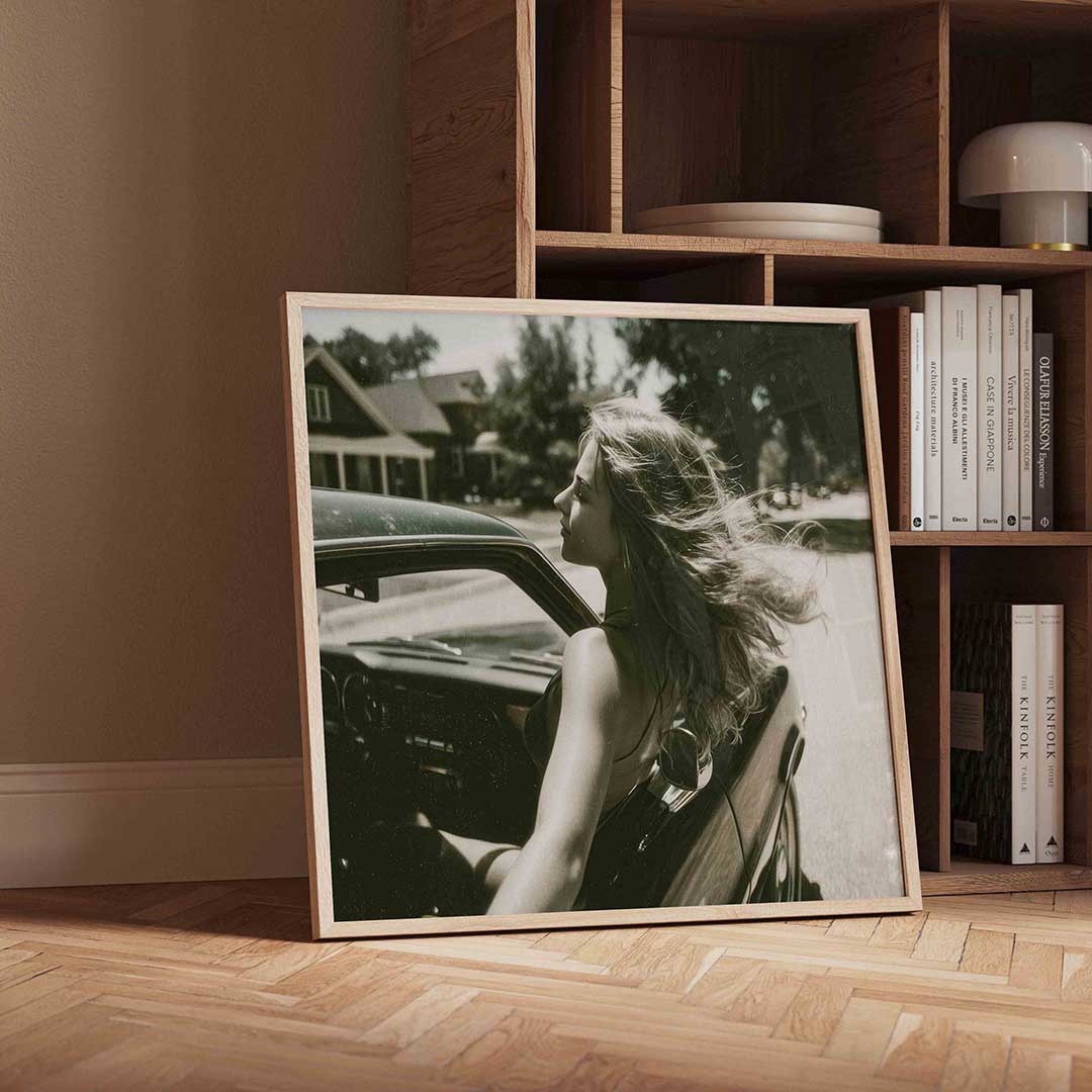 Vrouw in auto Poster