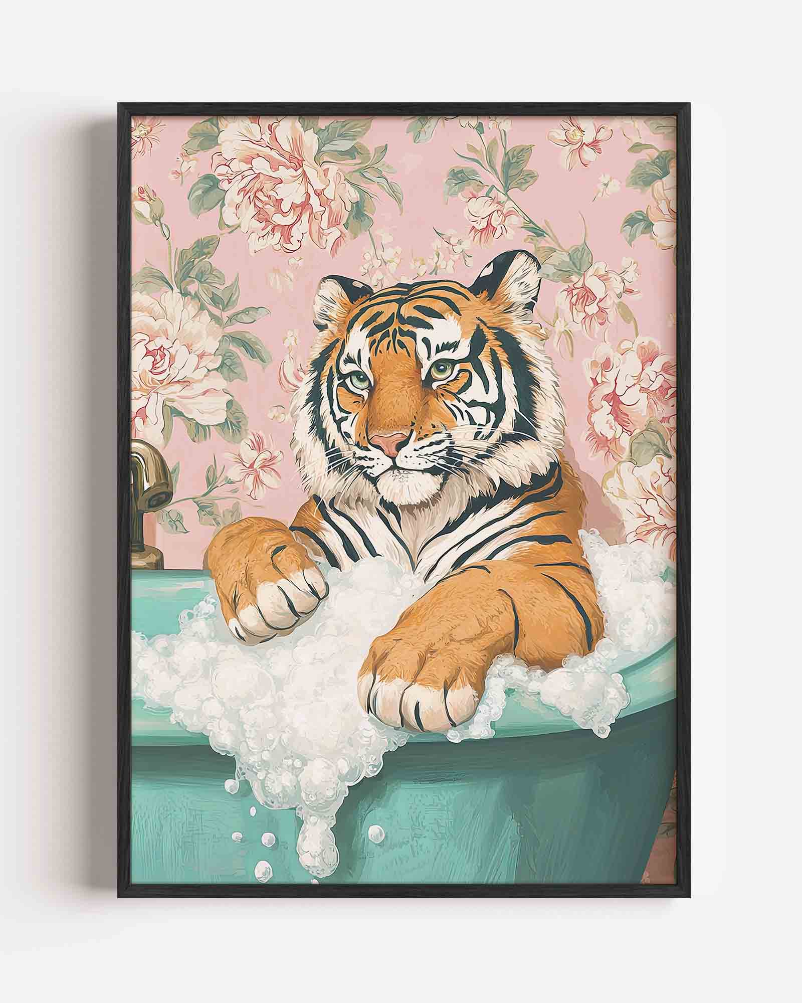 Tijger in bad Poster