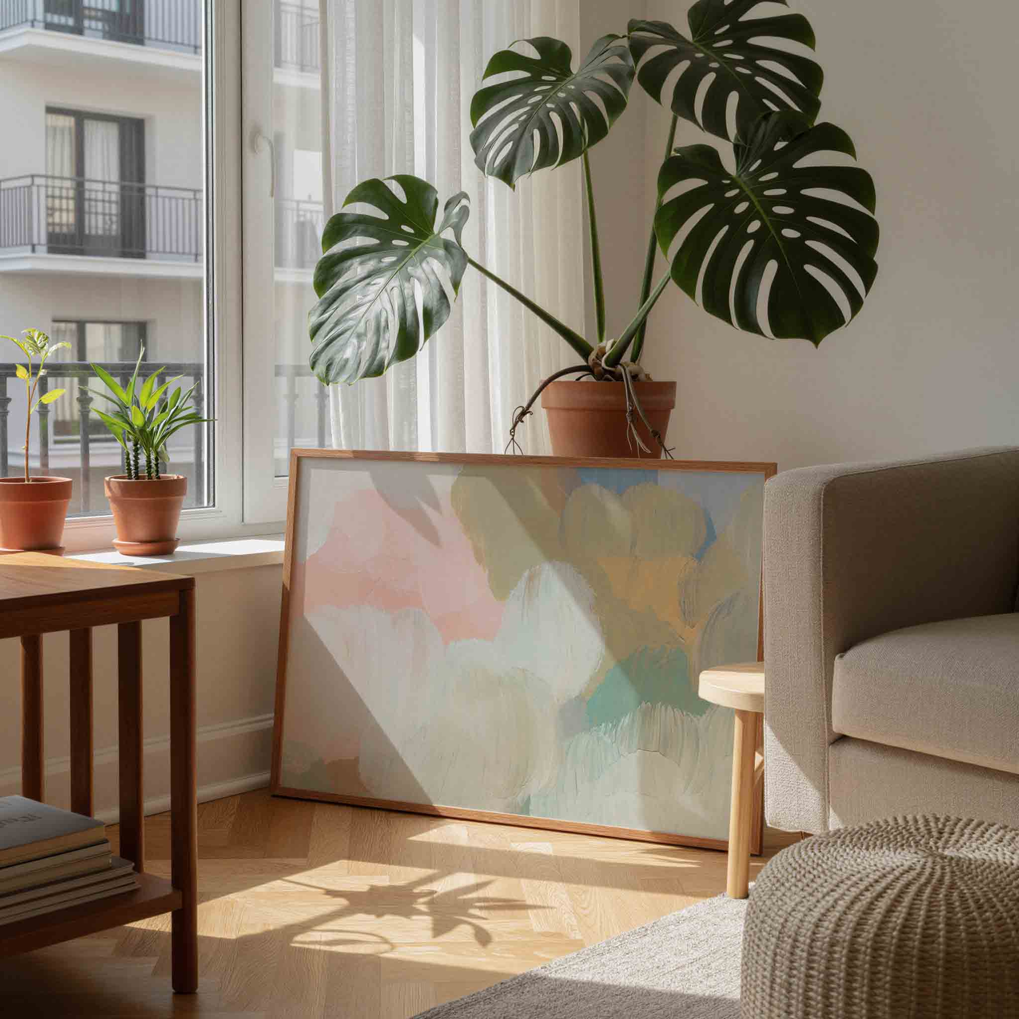 Abstracte pastelkleuren Poster
