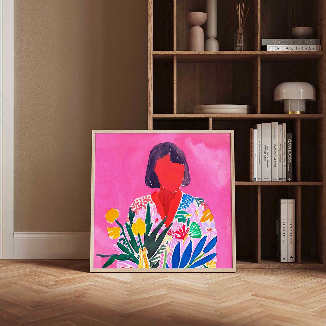 Vrouw met bloemen Poster