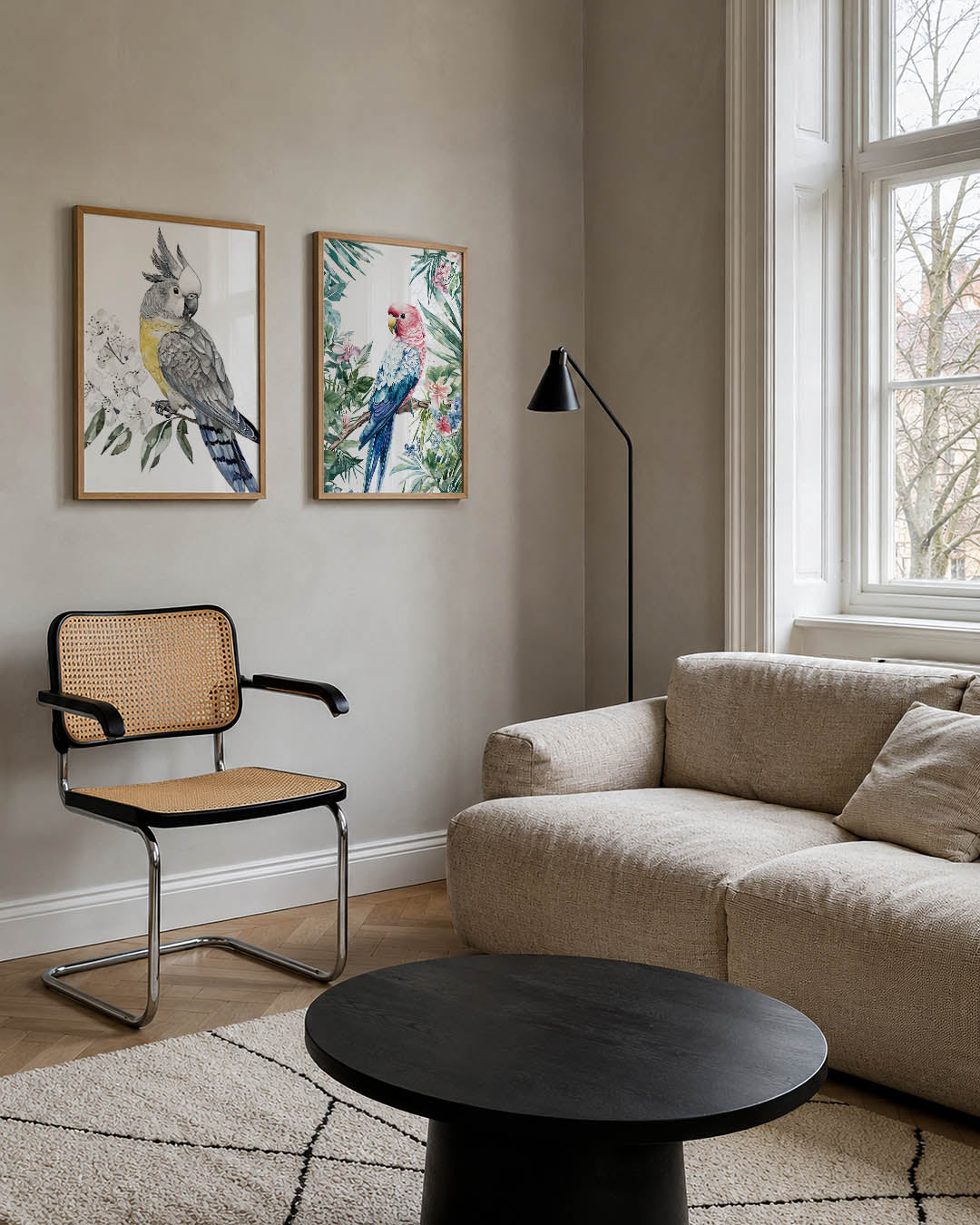 Vogel en bloesem Posterset