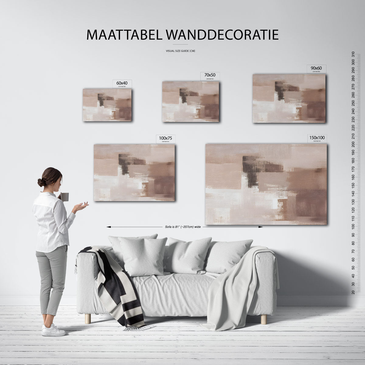 Zachte aardetinten compositie Kunstwerk