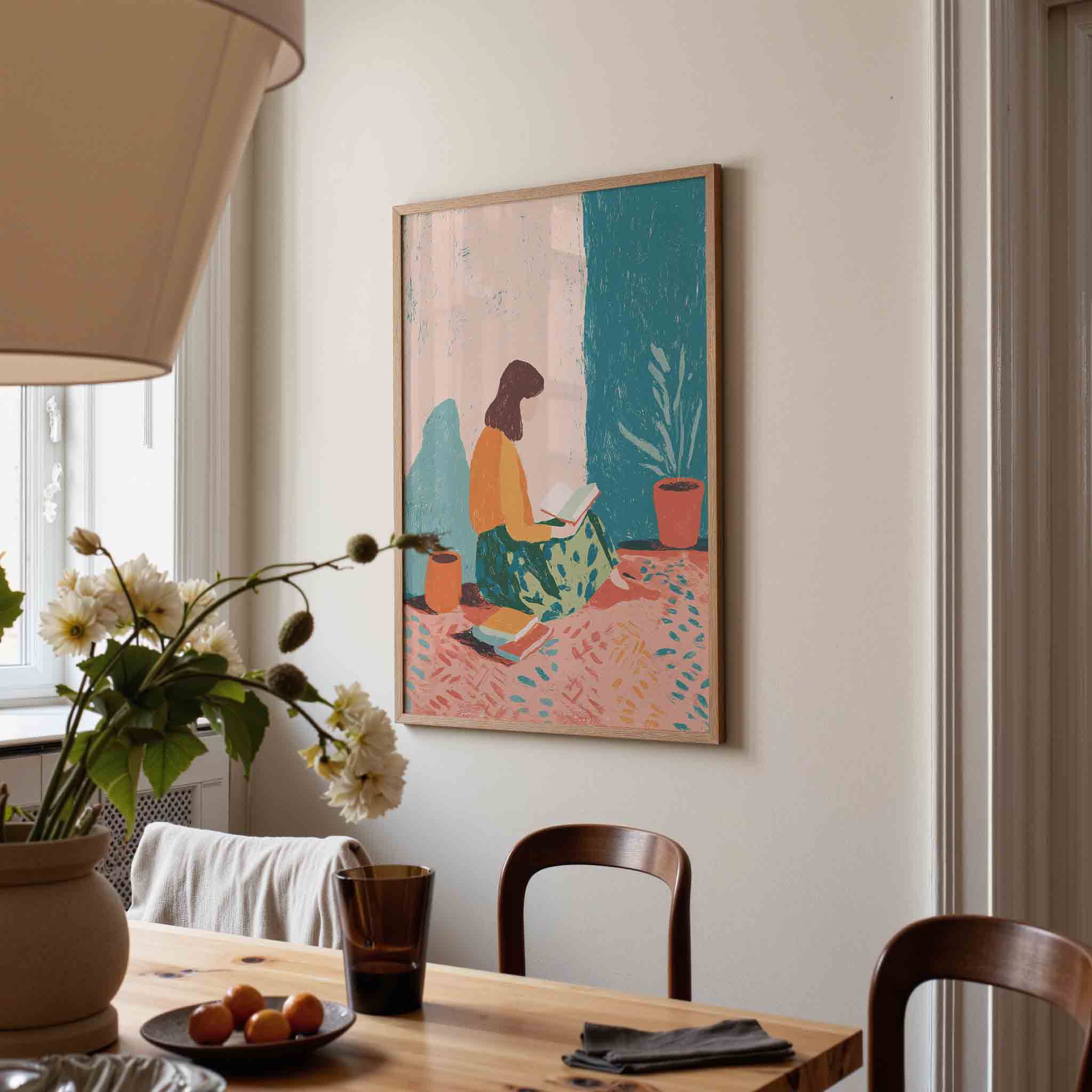 Lezende vrouw Poster