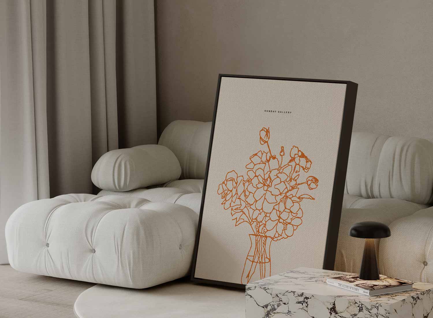 Vrolijk Bloemenboeket Illustratie Kunstwerk-canvas-dibond-plexiglas-wanddecoratie-WallArtistic