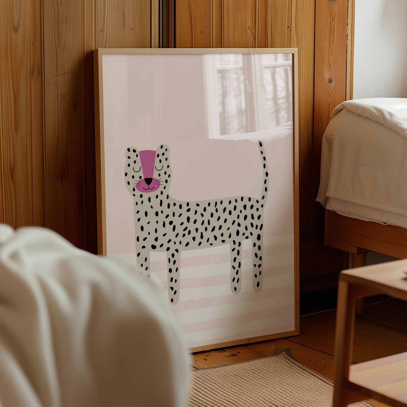 Vrolijke Luipaard Illustratie Poster-WallArtistic