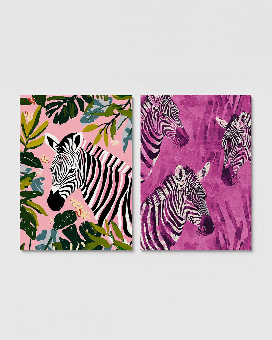 Zebra en bladeren Posterset