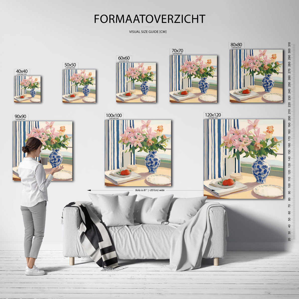 Bloemenvaas en fruit Poster
