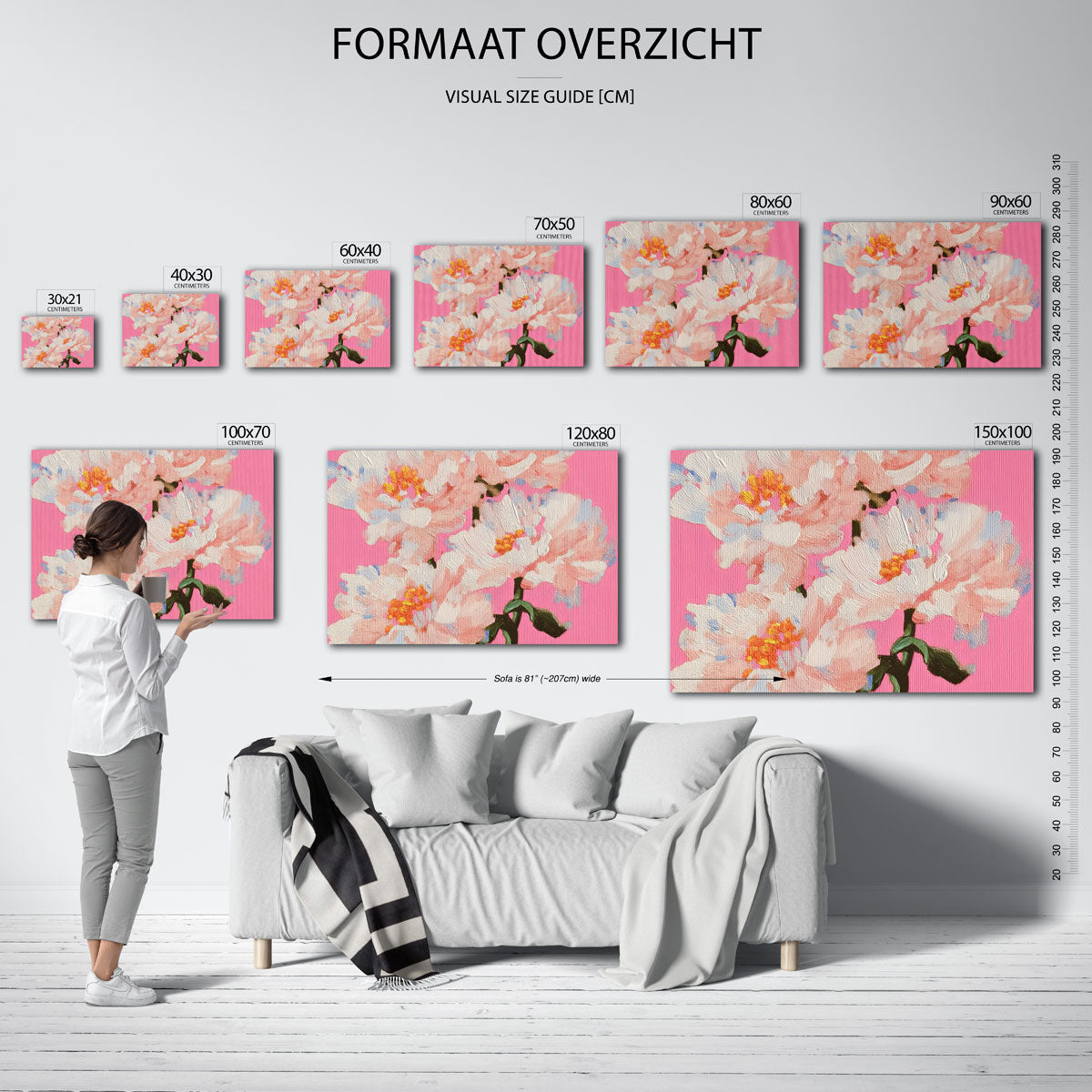 Bloemen op roze Poster